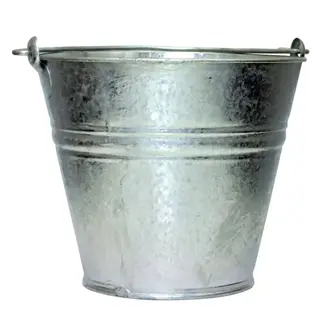 Hendrik Jan Verzinkte emmer 10 liter met handig hengsel en versterkte bodemrand, voor water en decoratie
