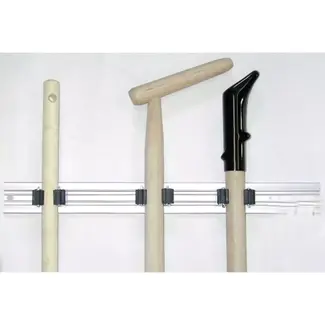 Hendrik Jan Aluminium gereedschaphouder 48 cm met 3 rubber klemrollen voor bezems en harken