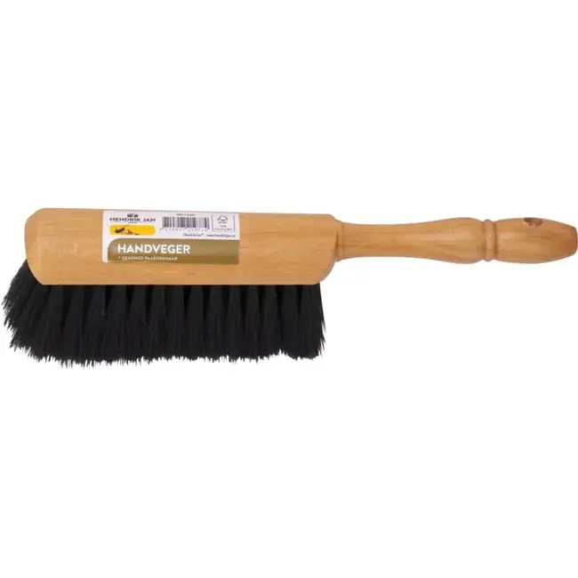 Hendrik Jan Handveger rond 30 cm met zacht paardenhaarmengsel FSC hout