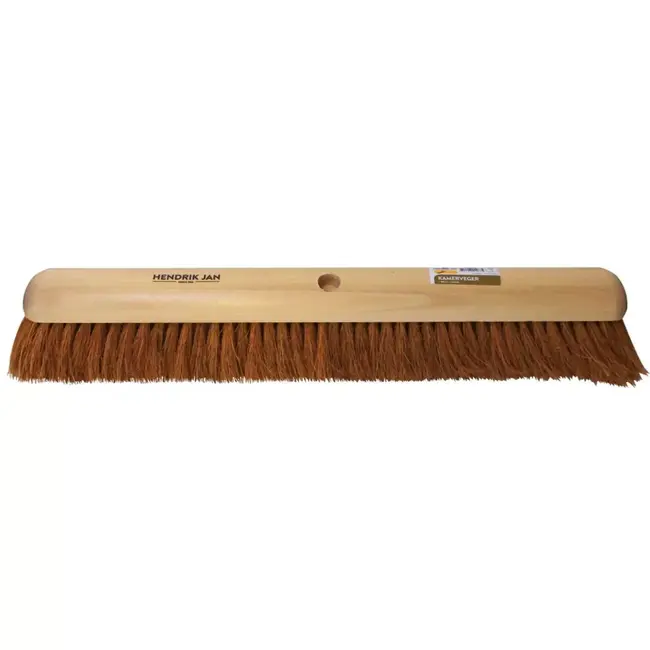 Hendrik Jan Kokos kamerveger 50 cm met zachte natuurvezels, blank gelakt hout, voor tegels en beton, FSC