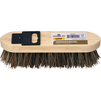 Hendrik Jan Handwerkborstel 19,5 cm met hard natuurvezelmengsel voor nat en droog vuil met warm water