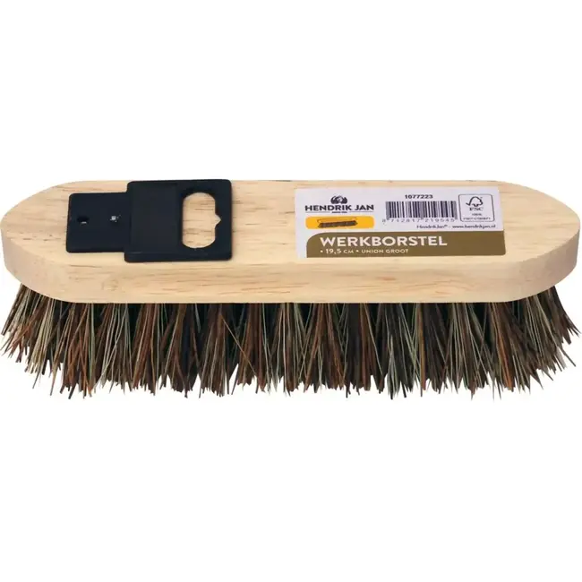 Hendrik Jan Handwerkborstel 19,5 cm met hard natuurvezelmengsel voor nat en droog vuil met warm water