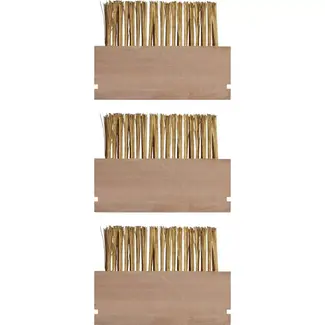 Hendrik Jan Onkruidborstel set 3 stuks met stalen haren voor voegen, terras, oprit en bestrating