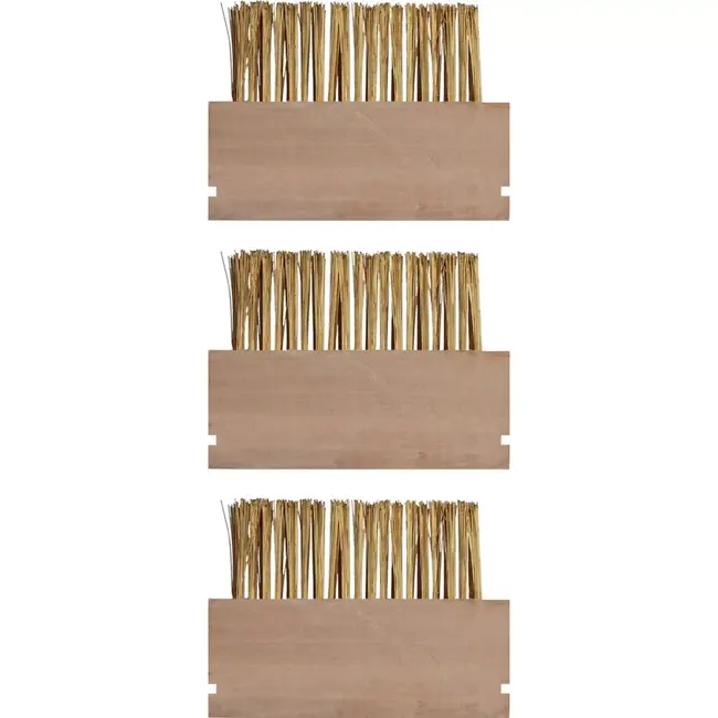 Hendrik Jan Onkruidborstel set 3 stuks met stalen haren voor voegen, terras, oprit en bestrating