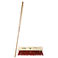 Hendrik Jan Straatbezem 41 cm espenhout met harde rode kunstvezels, steel 170 cm voor sneeuw en nat weer, FSC