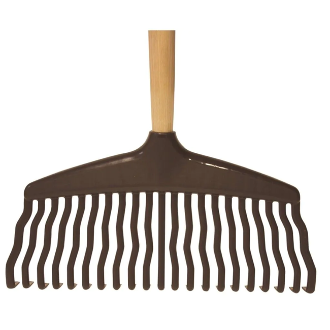 Hendrik Jan Kunststof bladhark 38 cm met 21 gebogen tanden en steel 150 cm, FSC keurmerk