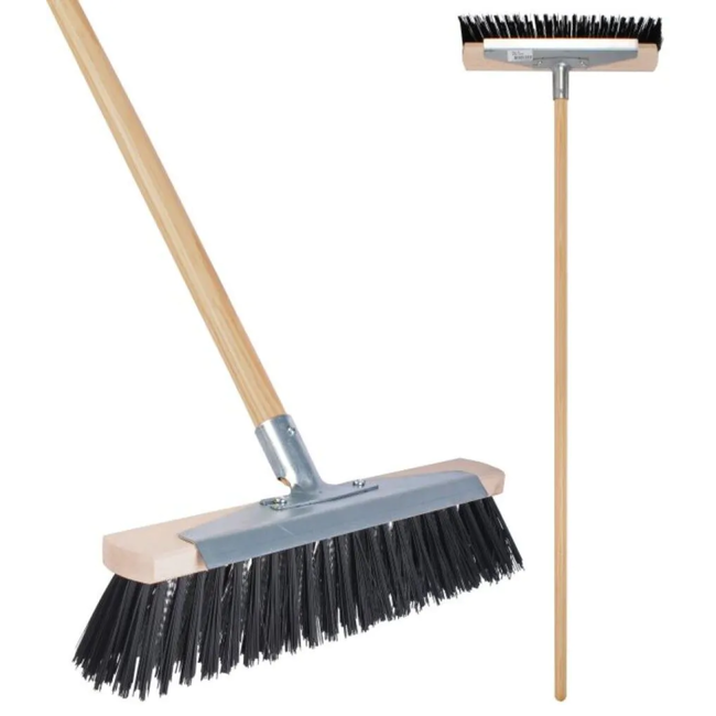 Hendrik Jan Sneeuw- en ijsbezem 40 cm met steel 140 cm, metalen opzetstuk en geïntegreerde ijsschrapers