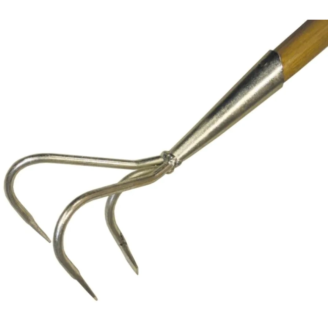 Hendrik Jan Cultivator 3 tanden verzinkt 13 cm met essenhouten steel 160 cm, FSC keurmerk