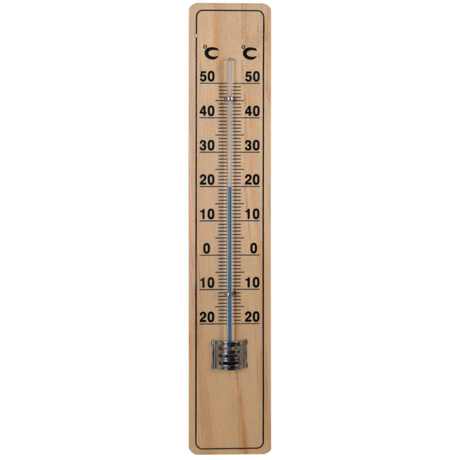 Hendrik Jan Buitenthermometer beukenhout 20 cm met °C en °F, bereik -30 tot +50 °C