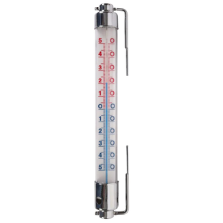 Hendrik Jan Raamthermometer 20 cm buis-metaal, draaibaar helder huis en buigzame beugels voor kozijn