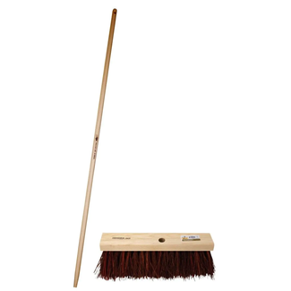 Hendrik Jan Stadsbezem 45 cm met harde natuurvezels en steel 170 cm, voor ruwe ondergrond, FSC