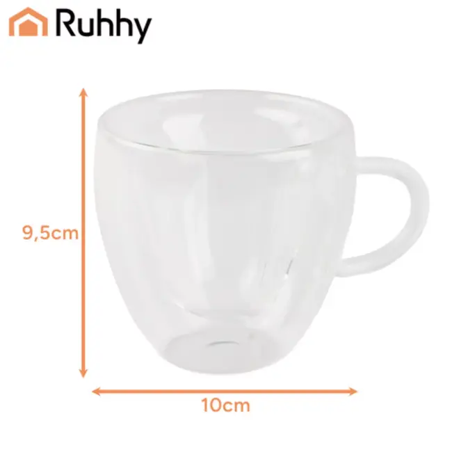Ruhhy Hartvormig Glas - Dubbelwandig - Borosilicaat - 240 ml