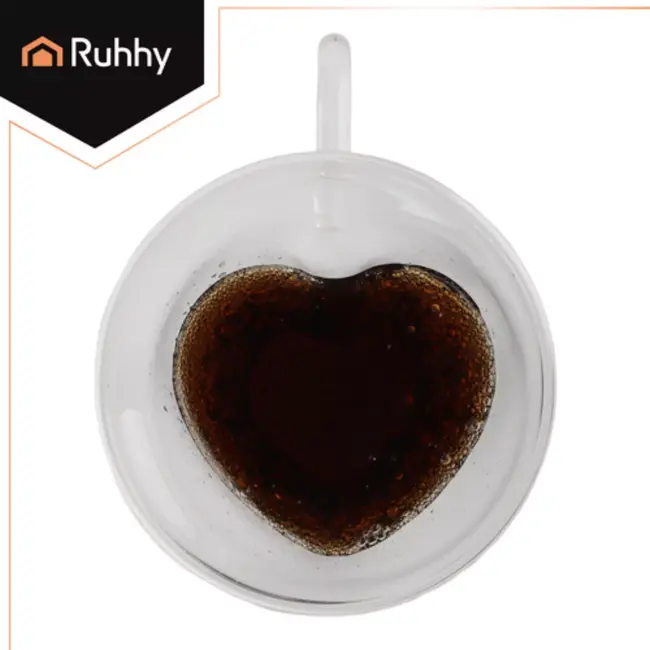 Ruhhy Hartvormig Glas - Dubbelwandig - Borosilicaat - 240 ml