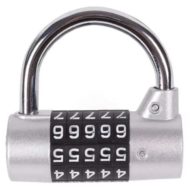 Tri-Circle 5-cijferig hangslot - robuust en compact - chroom - 65 mm