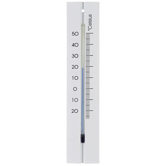 Hendrik Jan Kamerthermometer van wit gelakt beukenhout 20 cm, duidelijk afleesbaar, binnen