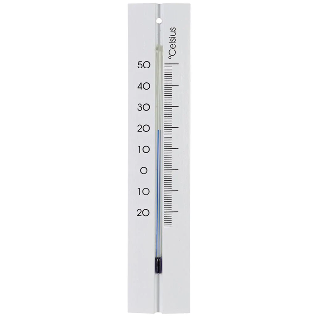 Hendrik Jan Kamerthermometer van wit gelakt beukenhout 20 cm, duidelijk afleesbaar, binnen