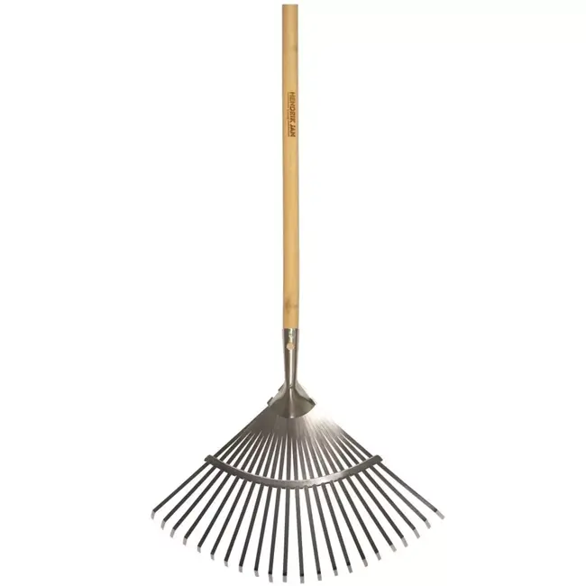 Hendrik Jan Verzinkte bladhark 440 mm met 22 tanden, essenhouten steel 150 cm en FSC-keurmerk