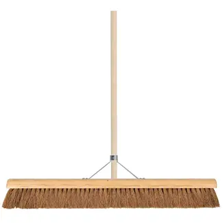 Talen Tools Zaalveger - hout - Kokosharen - Zachte bezem - 160 cm - 90 cm - voor tuinbewatering en onderhoud