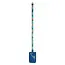 Talen Tools Kunststof kinderschep blauw met lichte steel voor tuin, strand, zandbak en buitenspelen