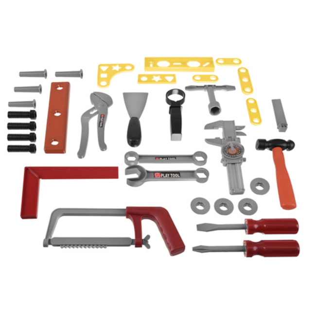 Ruhhy Kindergereedschapskoffer 32-delig met beweegbare tools, boor en draagkoffer