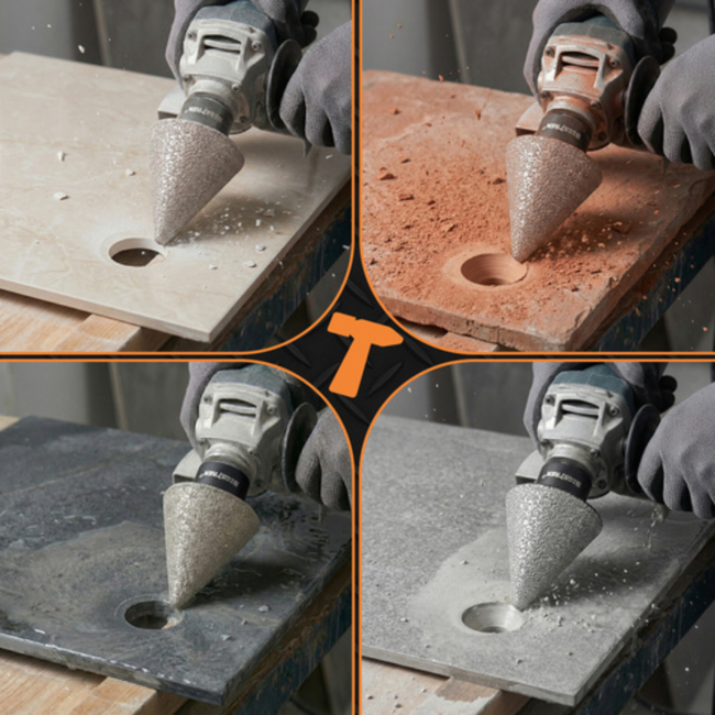 Bigstren Diamant conische boor M14 2-35 mm voor porselein, natuursteen en beton, nat of droog