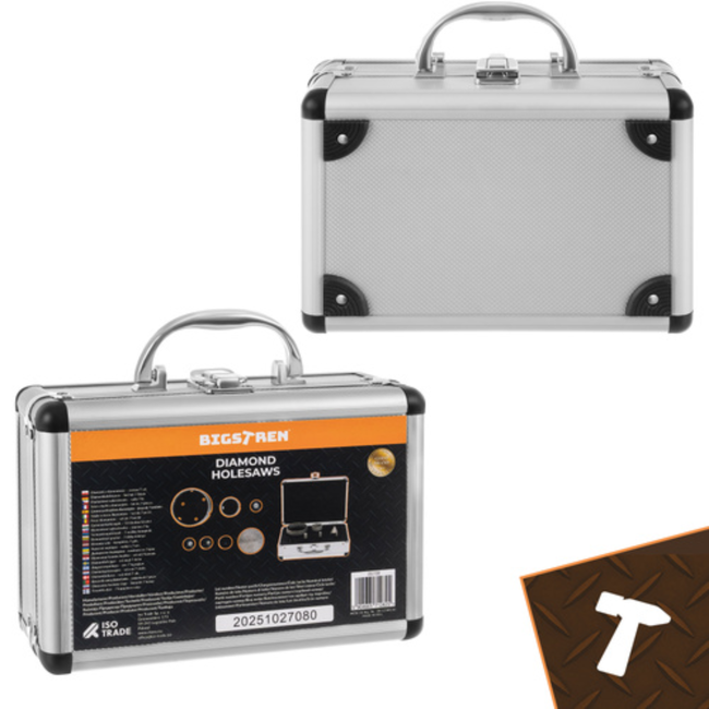 Bigstren Diamant gatenzaagset M14 6-68 mm met adapter en koffer voor porselein en beton