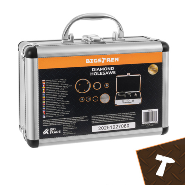 Bigstren Diamant gatenzaagset M14 6-68 mm met adapter en koffer voor porselein en beton