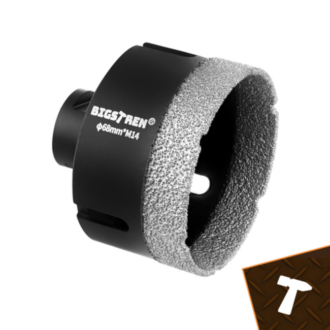 Bigstren Diamant gatenzaagset M14 6-68 mm met adapter en koffer voor porselein en beton