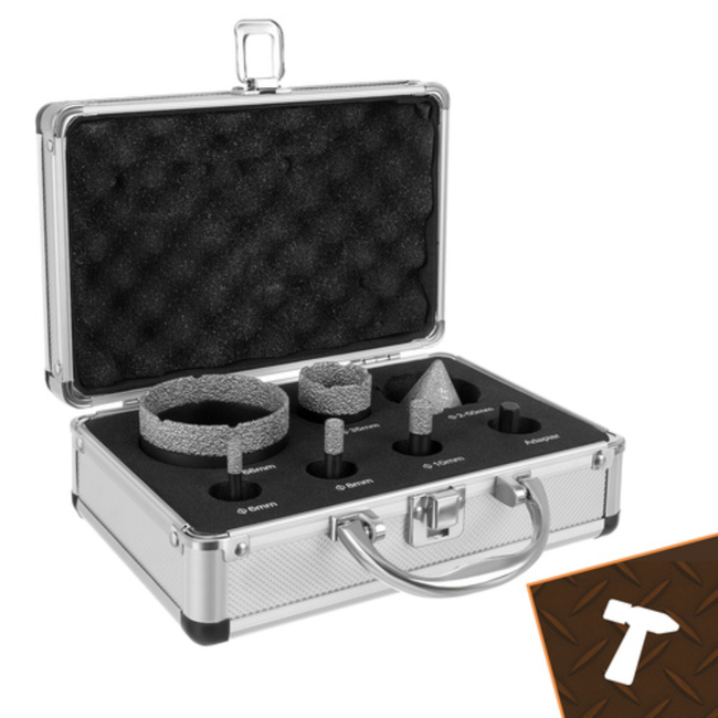 Bigstren Diamant gatenzaagset M14 6-68 mm met adapter en koffer voor porselein en beton