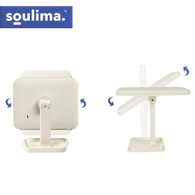 Soulima Verlichte make-upspiegel met 3 panelen, 2x en 3x vergroting en instelbaar licht