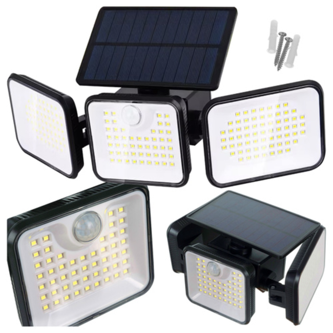 Izoxis Solar LED buitenlamp 180 leds met bewegingssensor en schemersensor, IP65, 3 standen