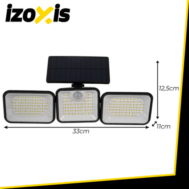 Izoxis Solar LED buitenlamp 180 leds met bewegingssensor en schemersensor, IP65, 3 standen