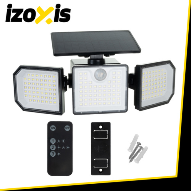 Izoxis Solar LED buitenlamp 167 leds 500 lumen met bewegingssensor, IP65 en afstandsbediening