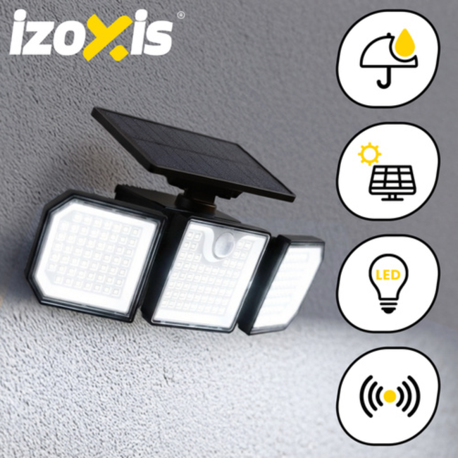 Izoxis Solar LED buitenlamp 167 leds 500 lumen met bewegingssensor, IP65 en afstandsbediening