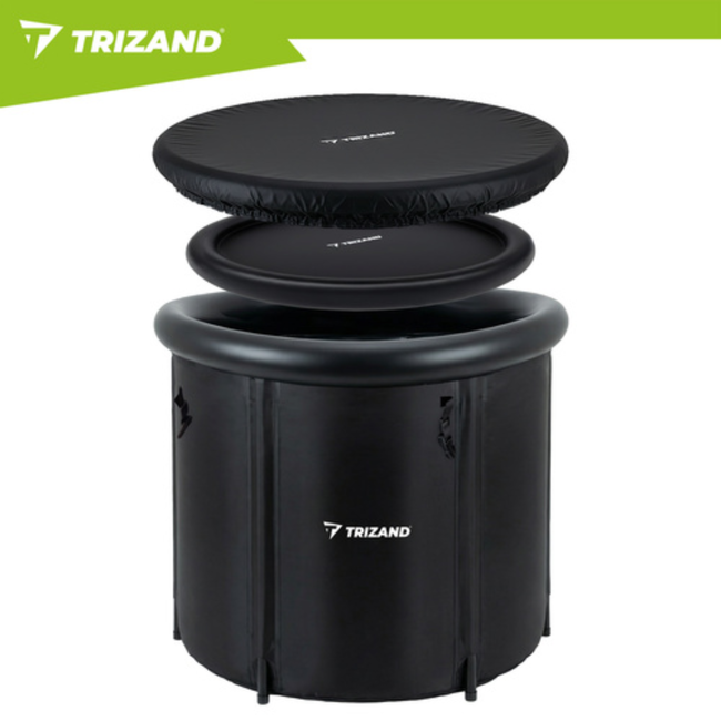 Trizand Opvouwbaar ijsbad 320 liter met 5-laagse isolatie, hoes, pomp en antislip mat