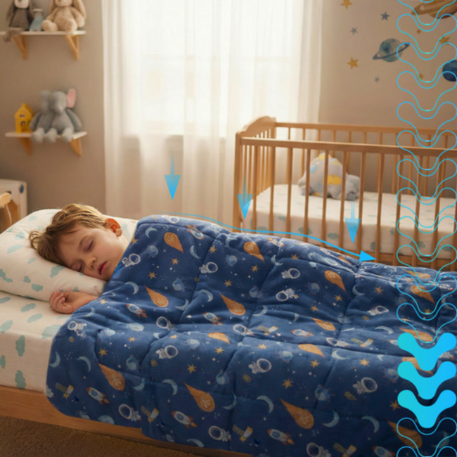 Isomedix Verzwaringsdeken voor kinderen 4 kg 100x150 met glasparels en 7-laagse opbouw