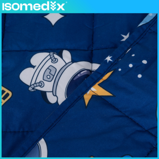 Isomedix Verzwaringsdeken voor kinderen 4 kg 100x150 met glasparels en 7-laagse opbouw