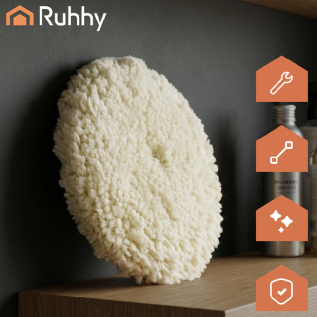 Ruhhy Polijstvacht 130 mm klittenband voor polijsten, krasjes verminderen en wax uitpoetsen