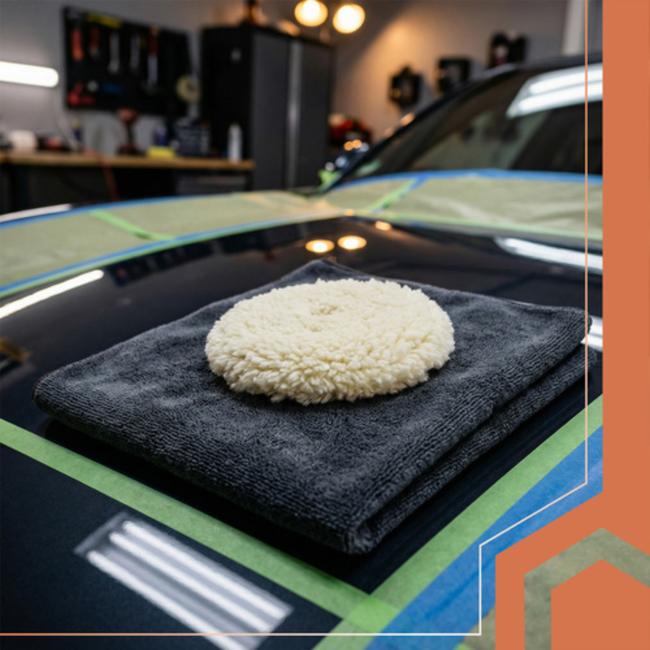 Ruhhy Polijstvacht 130 mm klittenband voor polijsten, krasjes verminderen en wax uitpoetsen