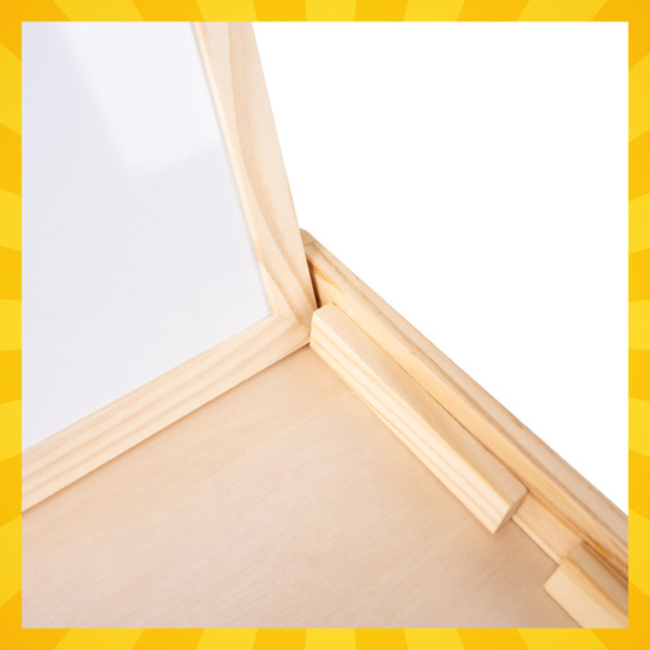 Kruzzel Dubbelzijdig tekenbord met magneten en krijtbord, 108 delen in houten koffer