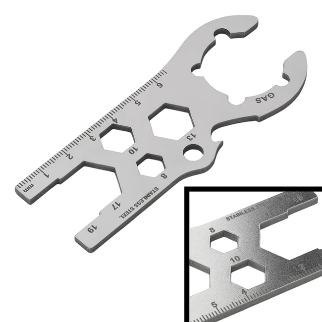 ProPlus Gasflessleutel multitool van RVS voor gasflessen, camping, caravan en barbecue