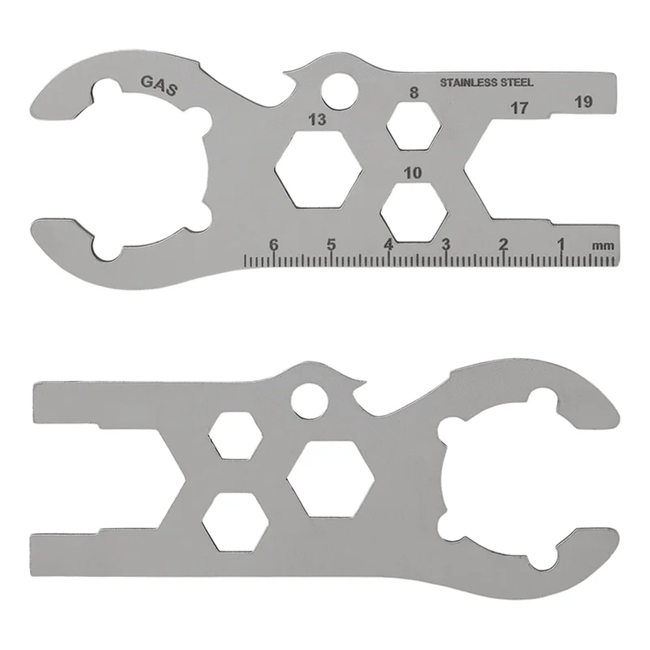 ProPlus Gasflessleutel multitool van RVS voor gasflessen, camping, caravan en barbecue