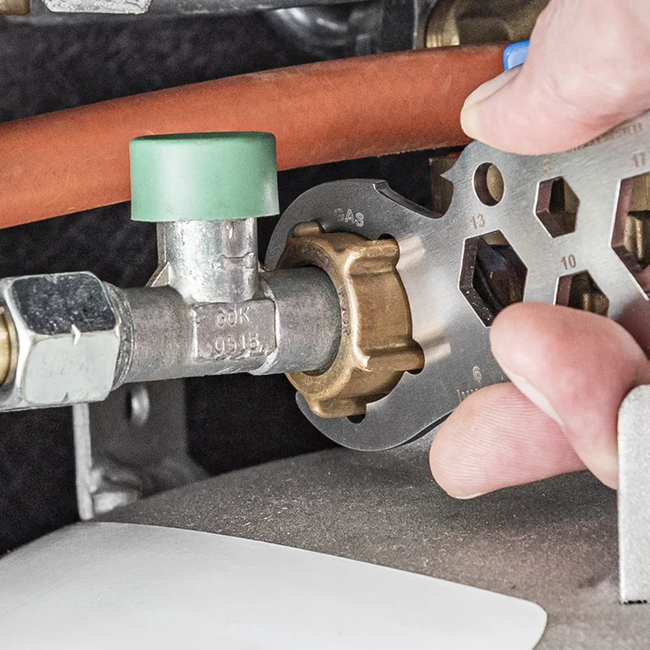 ProPlus Gasflessleutel multitool van RVS voor gasflessen, camping, caravan en barbecue