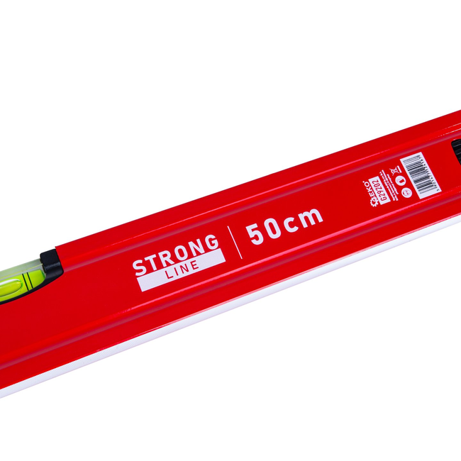 GEKO Aluminium waterpas 500 mm met sterke magneet, 2 libellen en rubber eindkappen