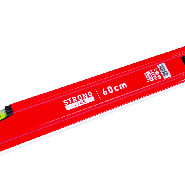 GEKO Aluminium waterpas 600 mm met sterke magneet, 2 libellen en rubber eindkappen