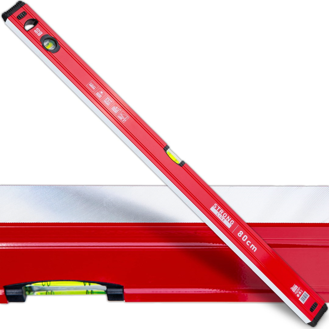 GEKO Aluminium waterpas 800 mm met sterke magneet en dubbele libel voor precisiewerk