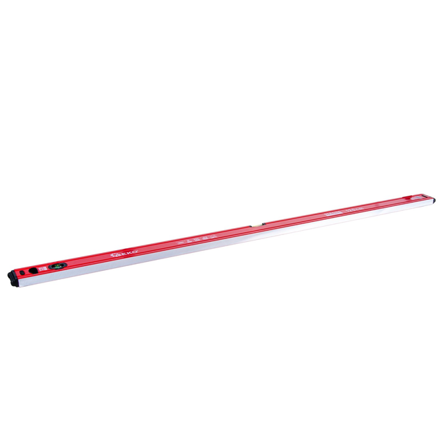 GEKO Professionele aluminium waterpas 120 cm, 0,5 mm per meter, magneet en schokdoppen