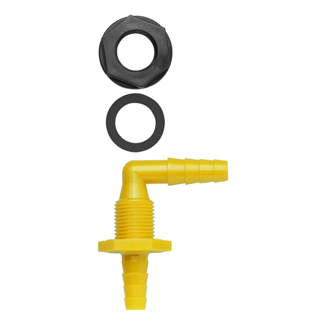 ProPlus Haakse watertankdoorvoer - 10x12 mm - Hittebestendig tot 85°C - Polypropyleen