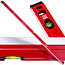 GEKO Aluminium waterpas 150 cm met magneet, 2 libellen en schokdoppen, rood
