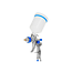 GEKO HVLP verfspuitpistool met metalen body, 600 ml en 4 spuitmonden 1,4-2,5 mm, instelbaar spuitbeeld